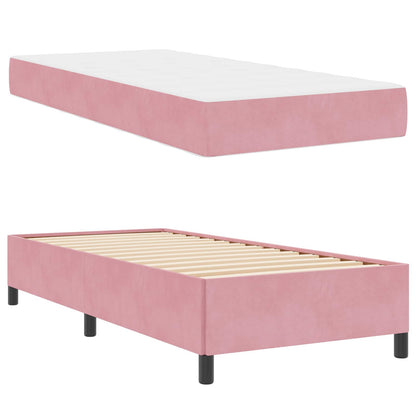 Struttura del letto con materasso Rosa 90 x 200 cm Tessuto