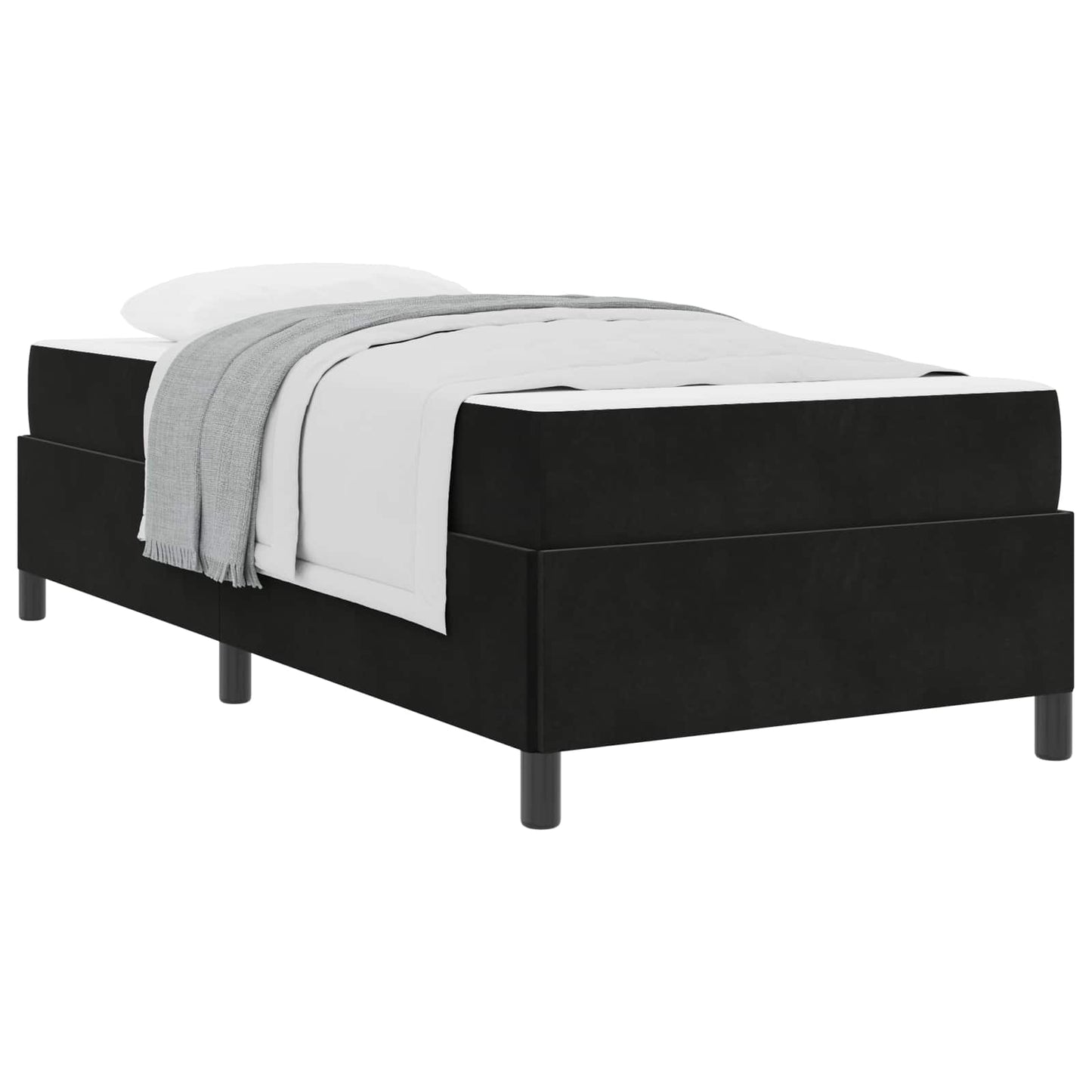 Struttura del letto con materasso Nero 100 x 200 cm Tessuto