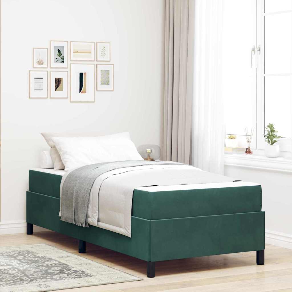 Struttura del letto Verde Scuro 100 x 200 cm Tessuto