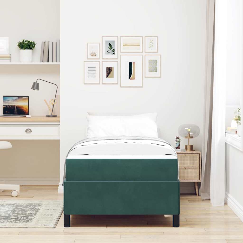 Struttura del letto Verde Scuro 100 x 200 cm Tessuto