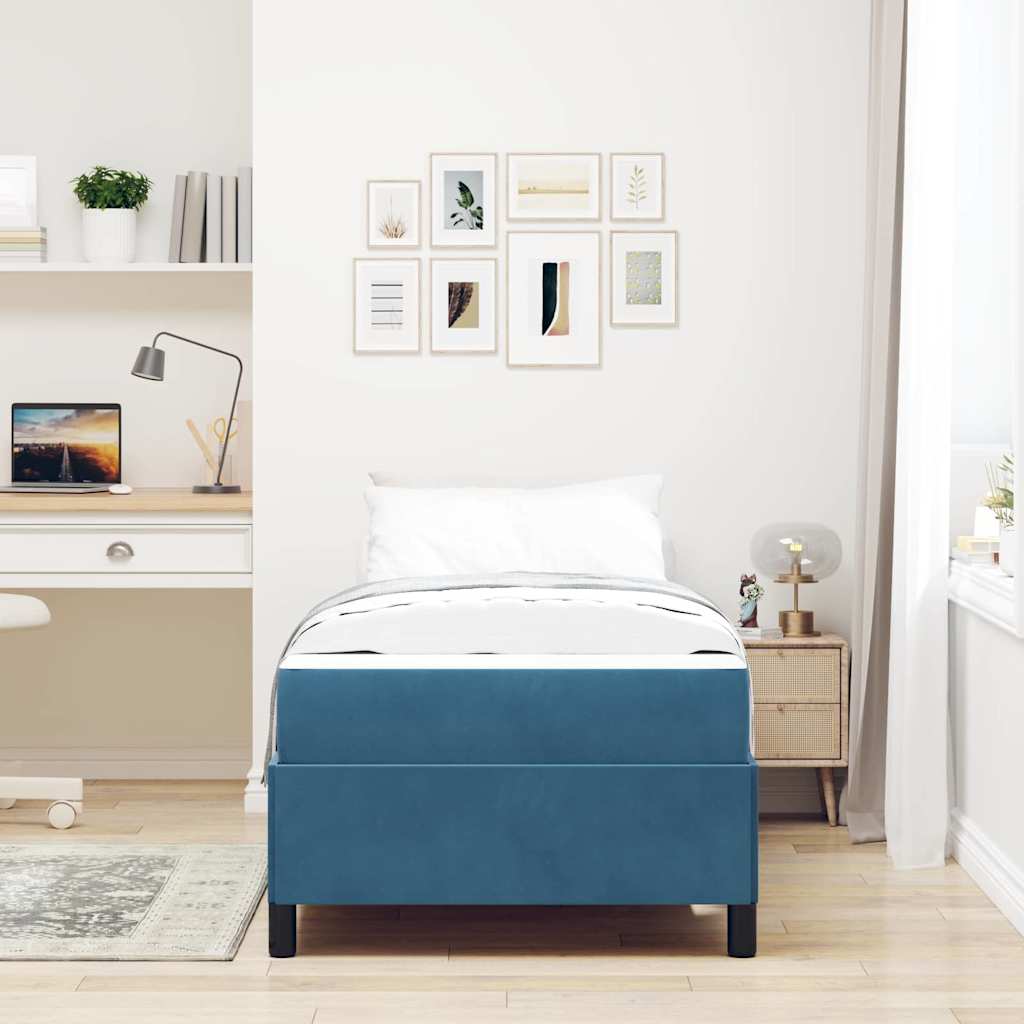 Struttura del letto Blu Scuro 100 x 200 cm Tessuto