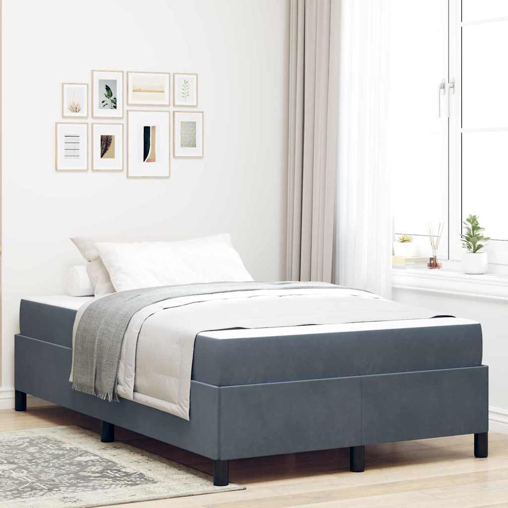 Struttura del letto Grigio scuro 120 x 190 cm Tessuto