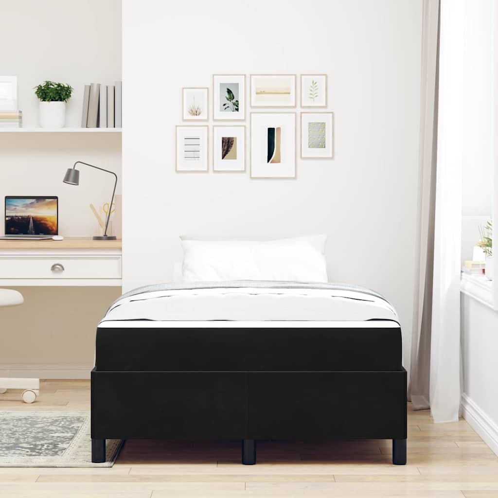 Struttura del letto con materasso Nero 120 x 190 cm Tessuto