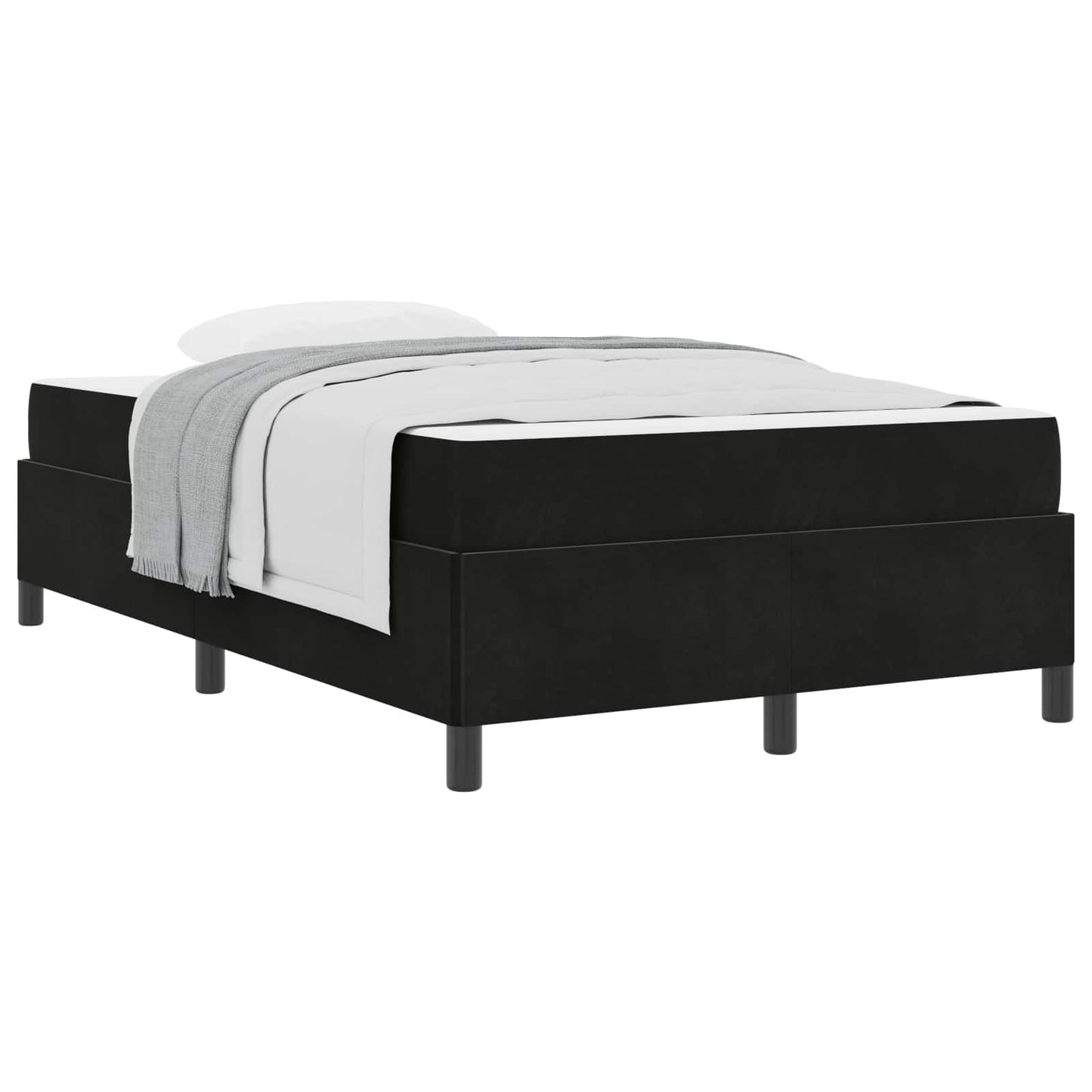 Struttura del letto con materasso Nero 120 x 190 cm Tessuto