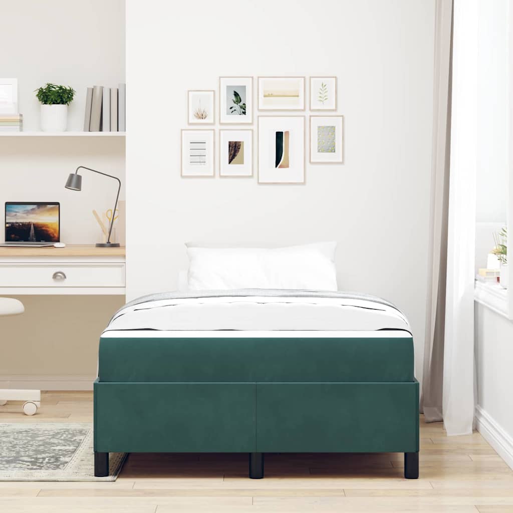 Struttura del letto Verde Scuro 120 x 190 cm Tessuto