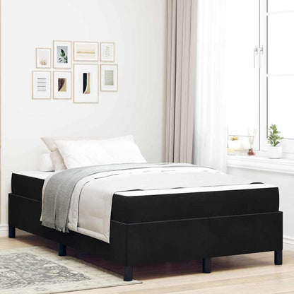 Struttura del letto con materasso Nero 120 x 200 cm Tessuto