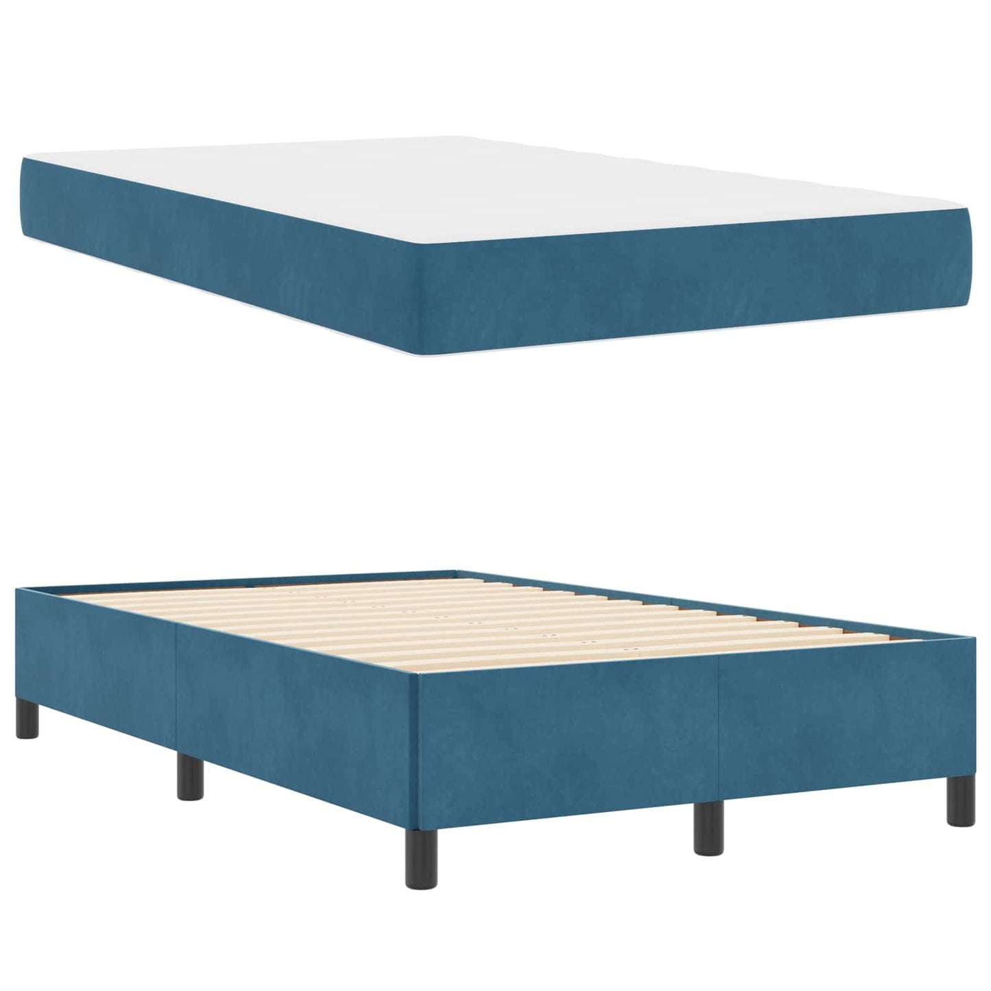 Struttura del letto Blu Scuro 120 x 200 cm Tessuto