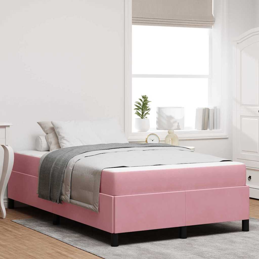 Struttura del letto con materasso Rosa 120 x 200 cm Tessuto