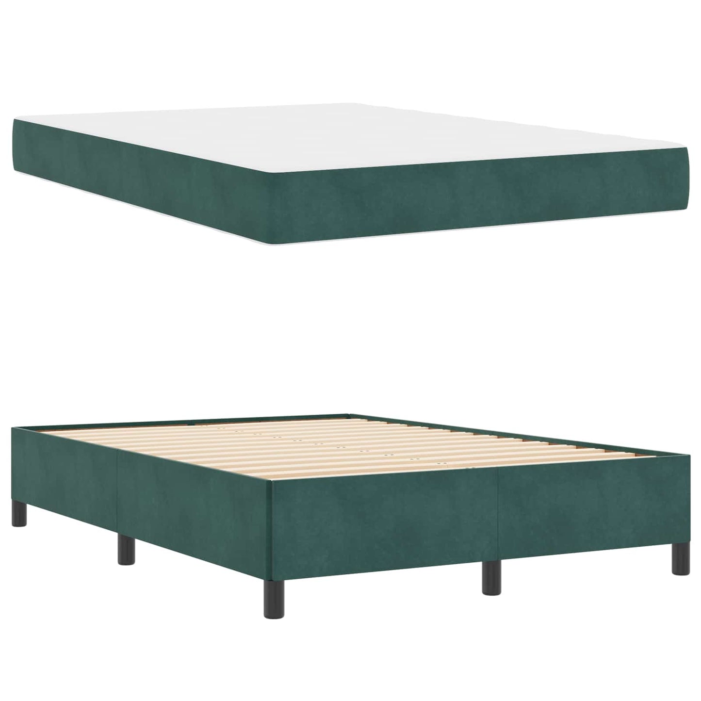 Struttura del letto Verde Scuro 140 x 190 cm Tessuto