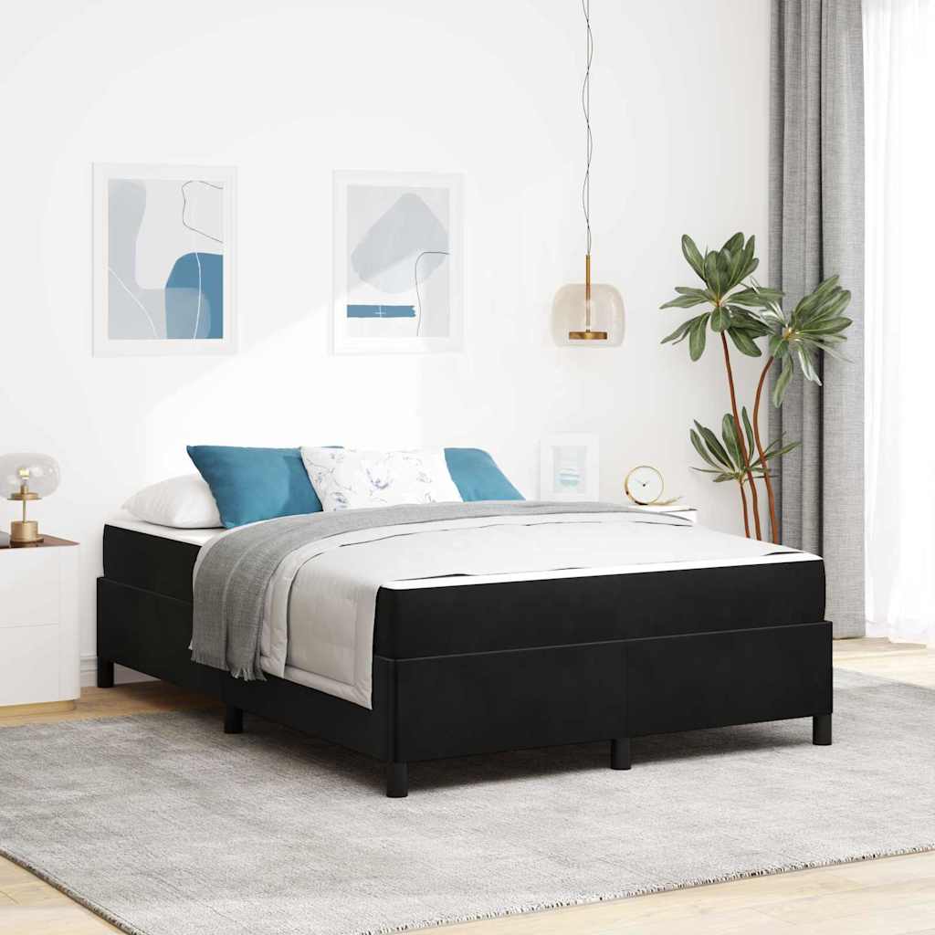 Struttura del letto con materasso Nero 140 x 200 cm Tessuto