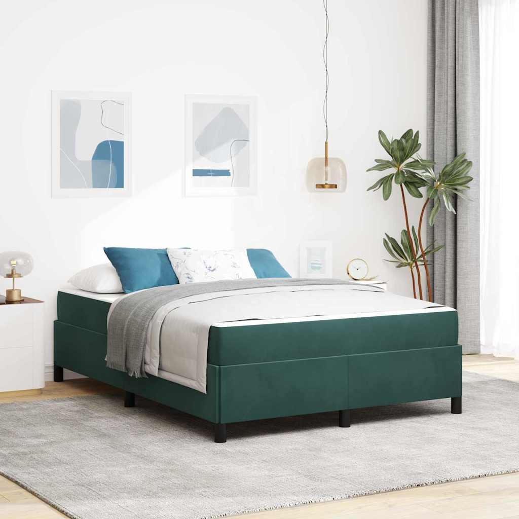 Struttura del letto Verde Scuro 140 x 200 cm Tessuto