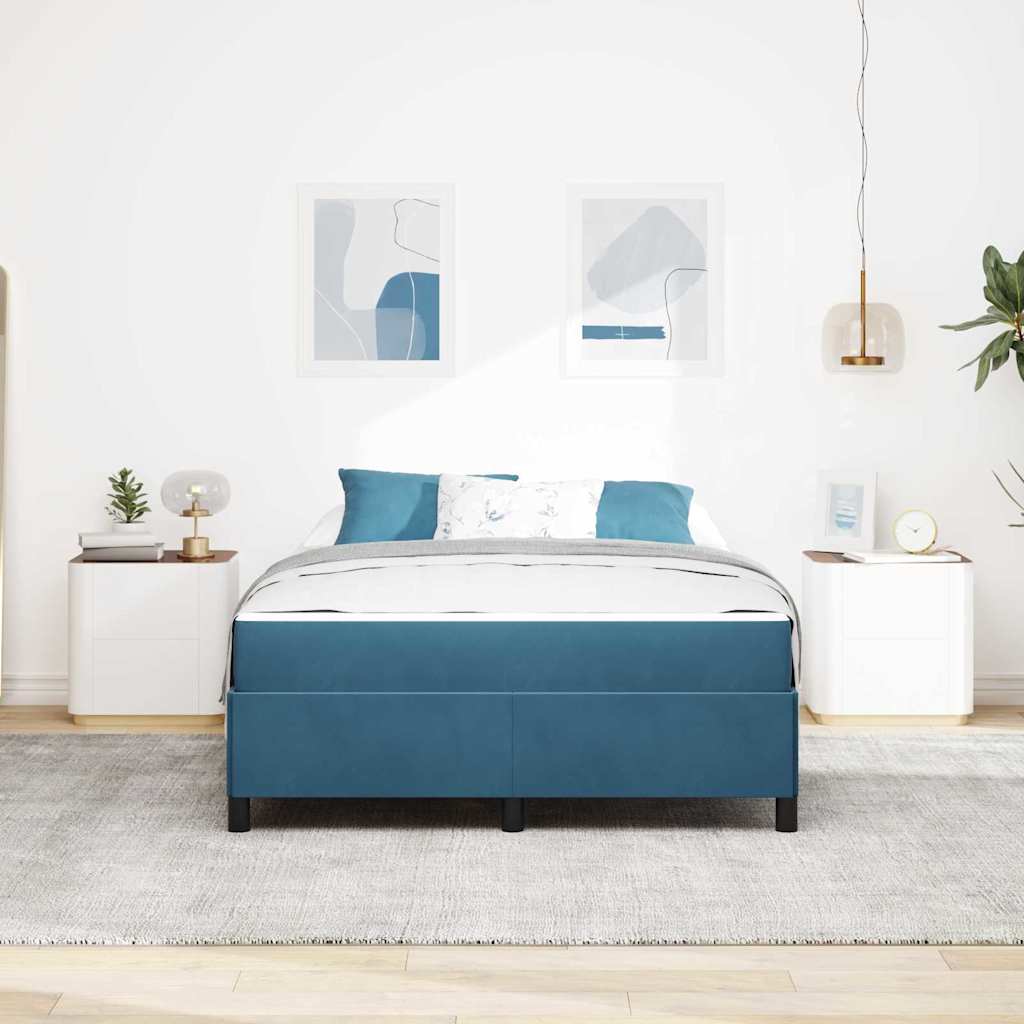 Struttura del letto Blu Scuro 140 x 200 cm Tessuto