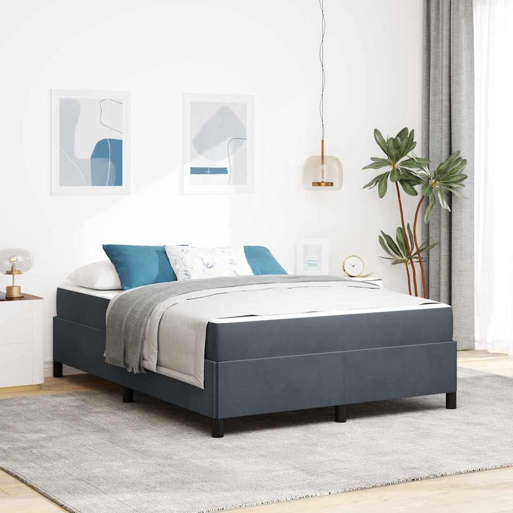 Struttura del letto Grigio scuro 160 x 200 cm Tessuto