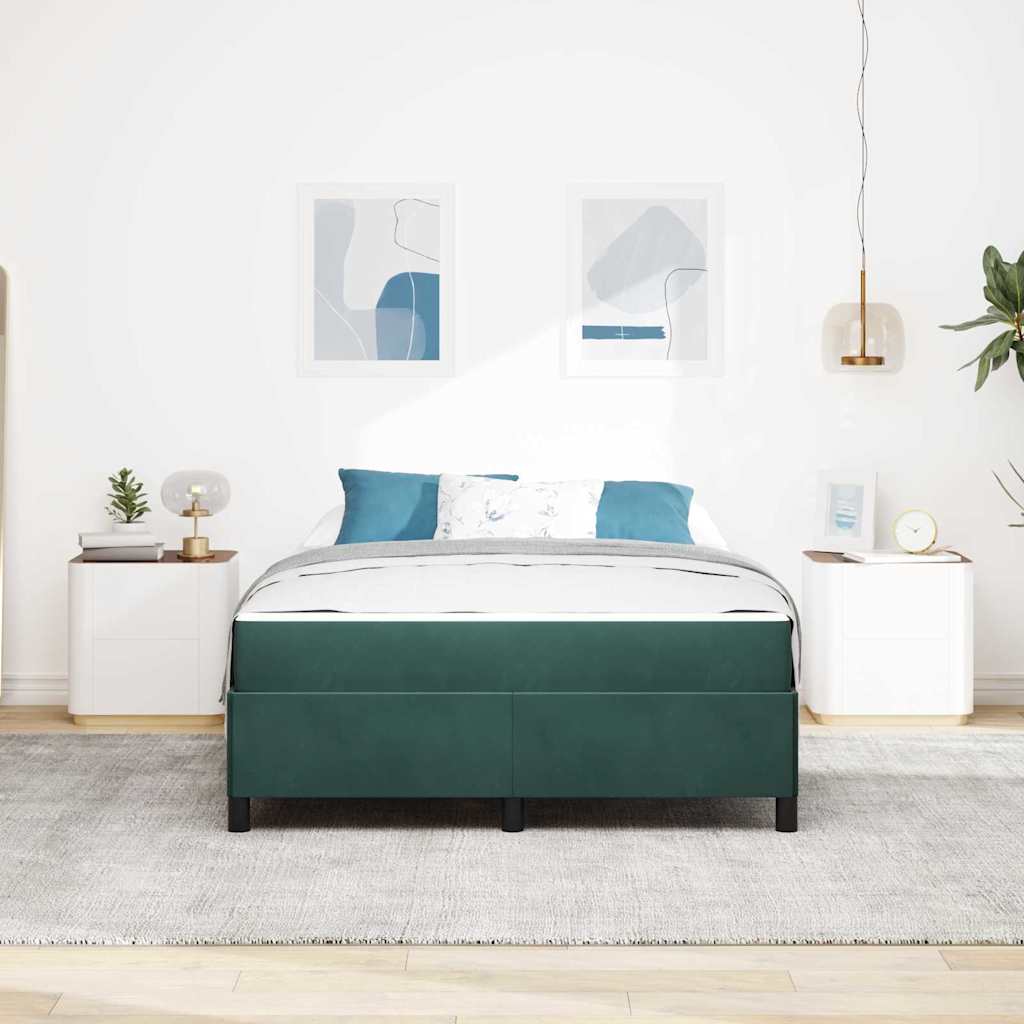 Struttura del letto Verde Scuro 160 x 200 cm Tessuto