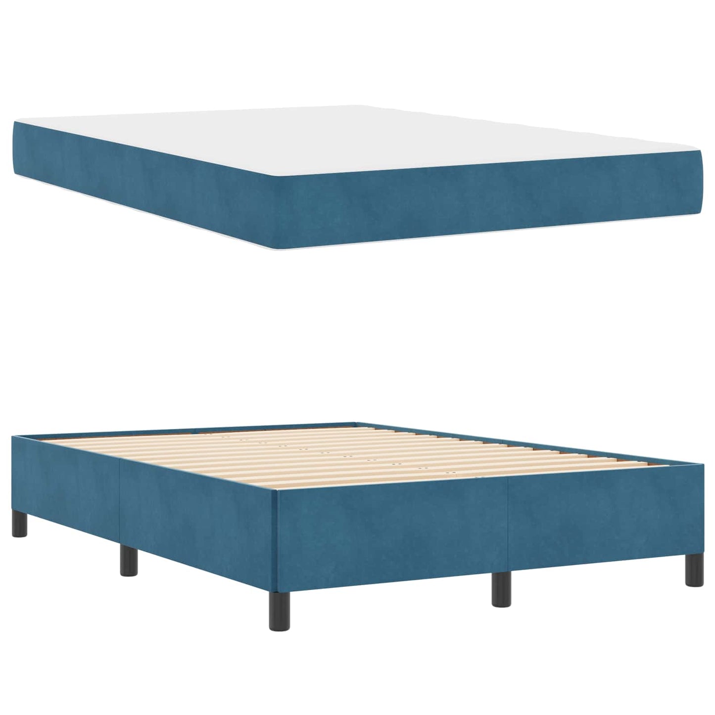 Struttura del letto Blu Scuro 160 x 200 cm Tessuto