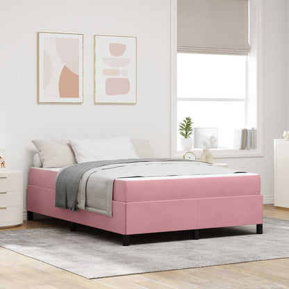 Struttura del letto con materasso Rosa 160 x 200 cm Tessuto