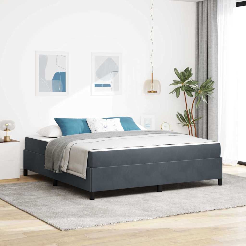 Struttura del letto Grigio scuro 180 x 200 cm Tessuto