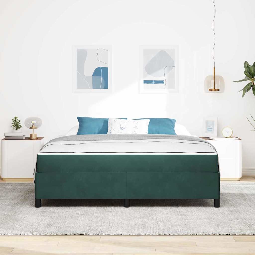 Struttura del letto Verde Scuro 180 x 200 cm Tessuto