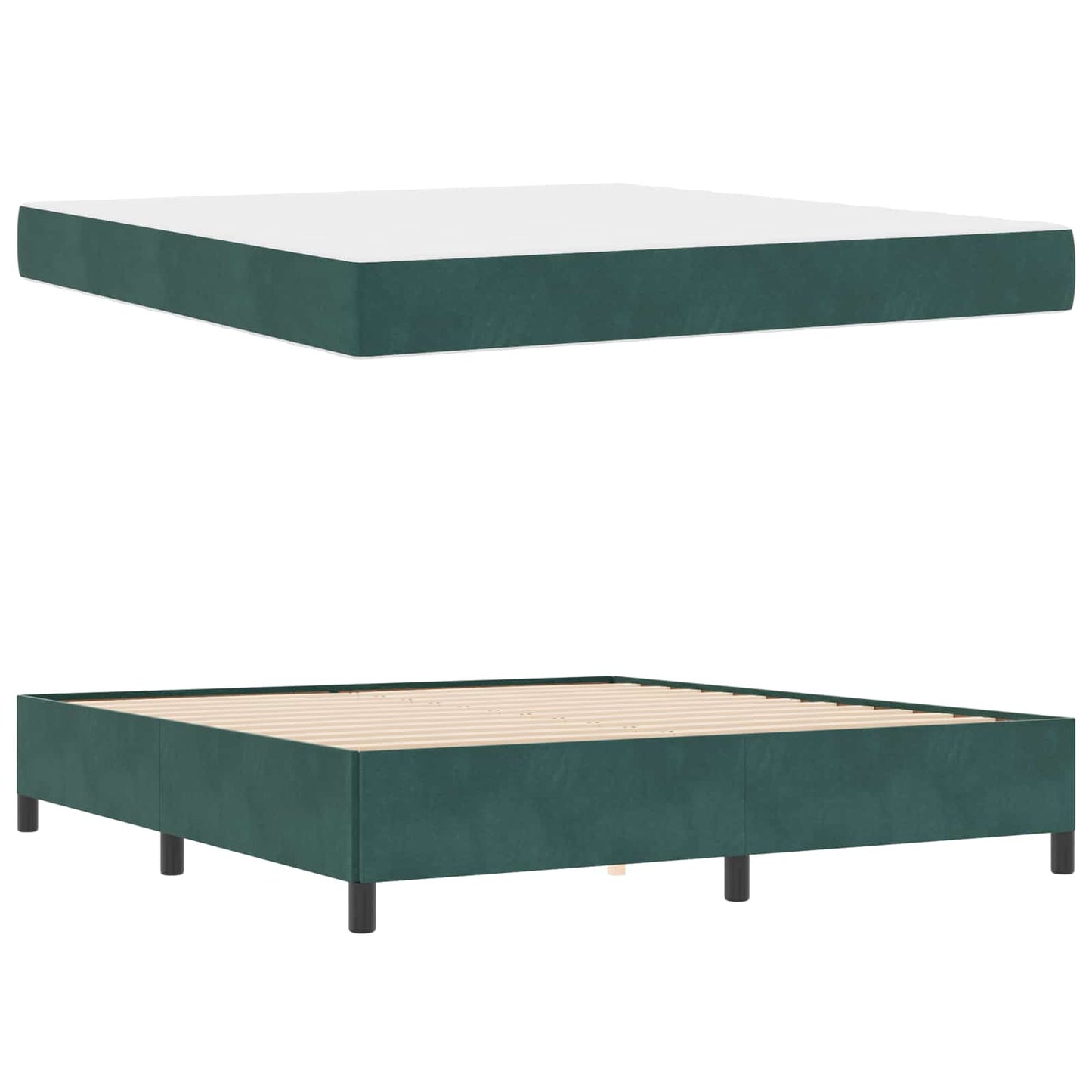 Struttura del letto Verde Scuro 180 x 200 cm Tessuto