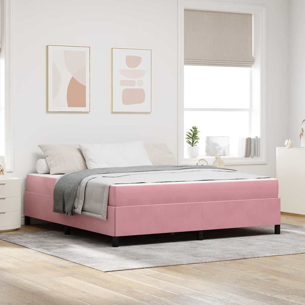 Struttura del letto con materasso Rosa 180 x 200 cm Tessuto