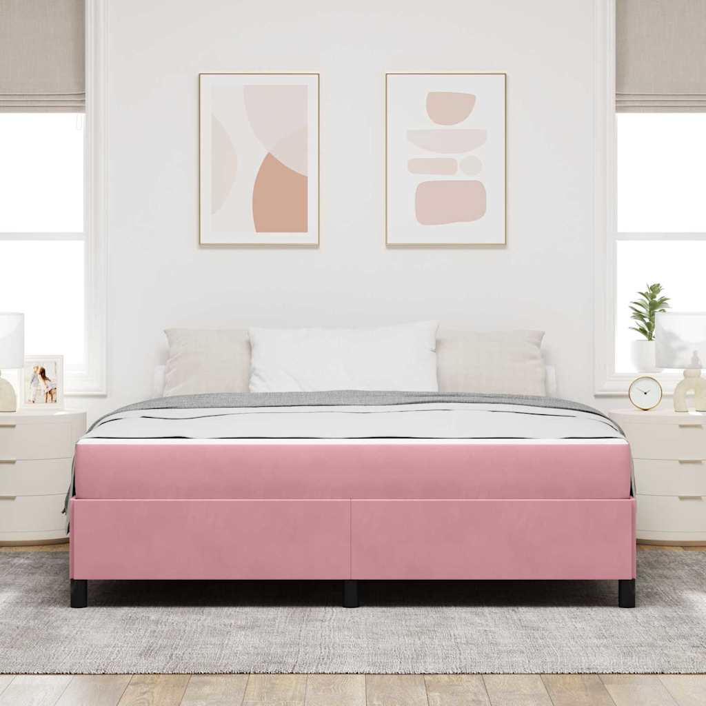 Struttura del letto con materasso Rosa 180 x 200 cm Tessuto