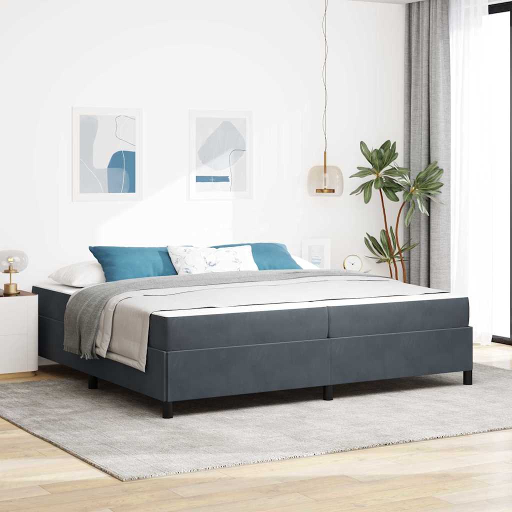 Struttura del letto Grigio scuro 200 x 200 cm Tessuto