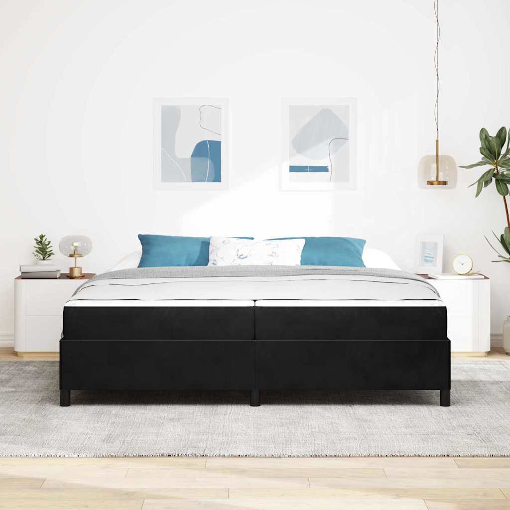 Struttura del letto con materasso Nero 200 x 200 cm Tessuto