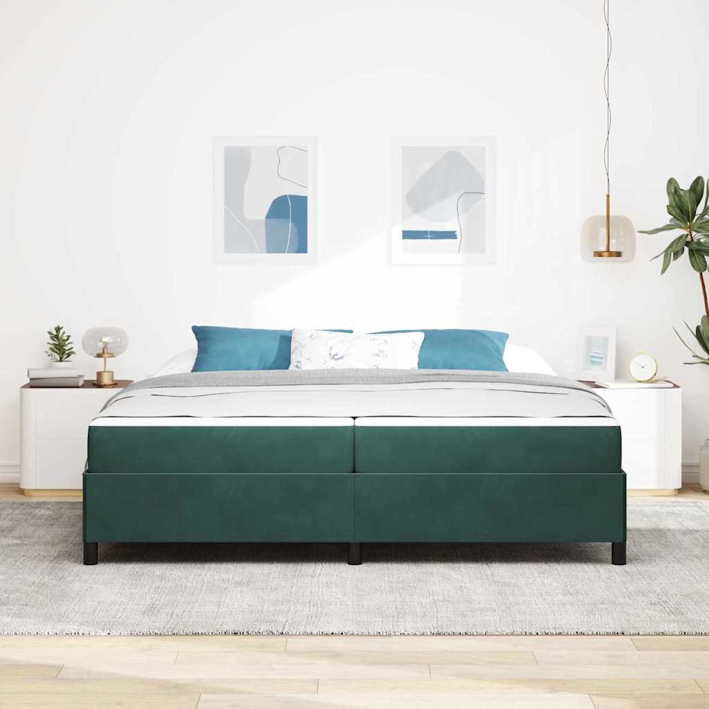 Struttura del letto Verde Scuro 200 x 200 cm Tessuto