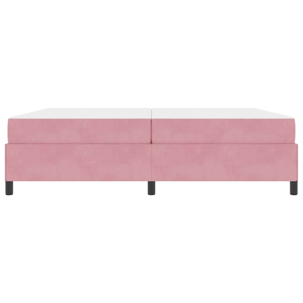 Struttura del letto con materasso Rosa 200 x 200 cm Tessuto