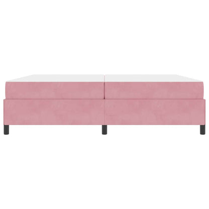Struttura del letto con materasso Rosa 200 x 200 cm Tessuto