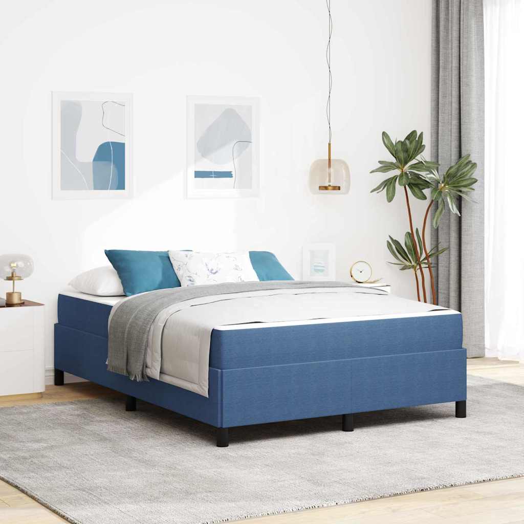 Struttura del letto con materasso Blu 140 x 200 cm Tessuto