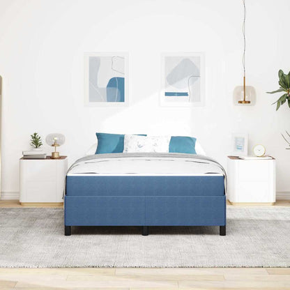 Struttura del letto con materasso Blu 140 x 200 cm Tessuto