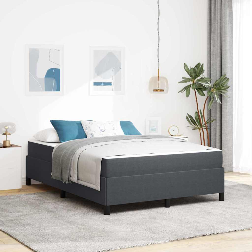 Struttura del letto Grigio scuro 160 x 200 cm Tessuto