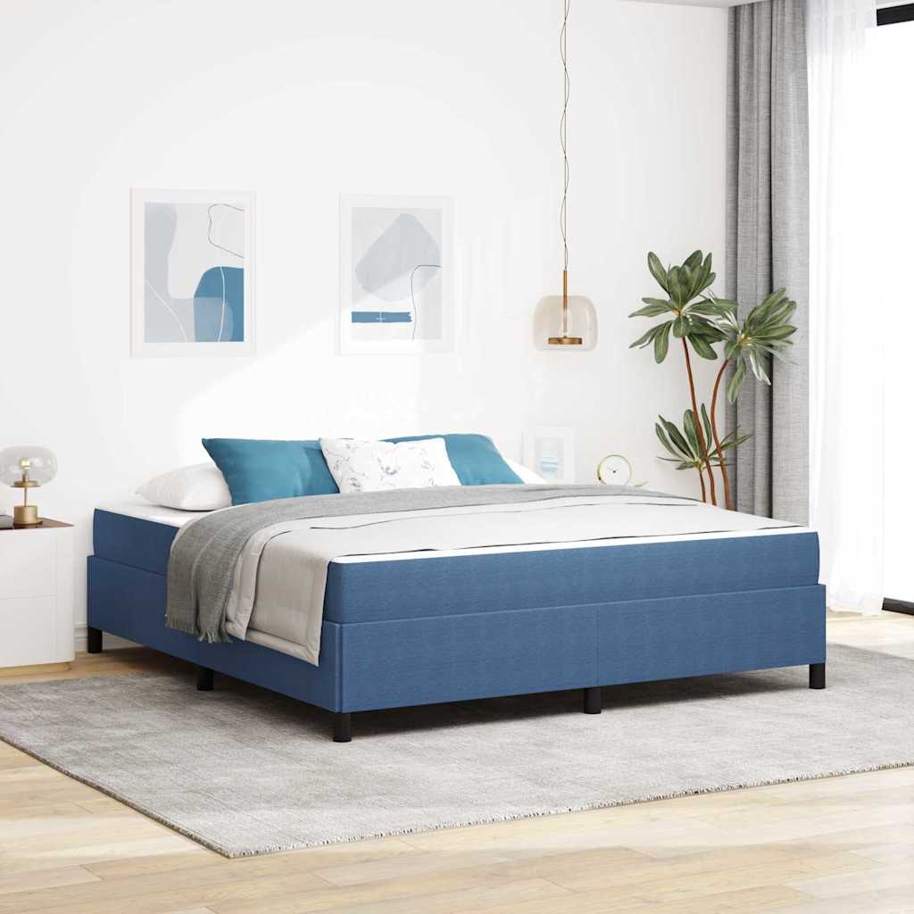 Struttura del letto con materasso Blu 180 x 200 cm Tessuto