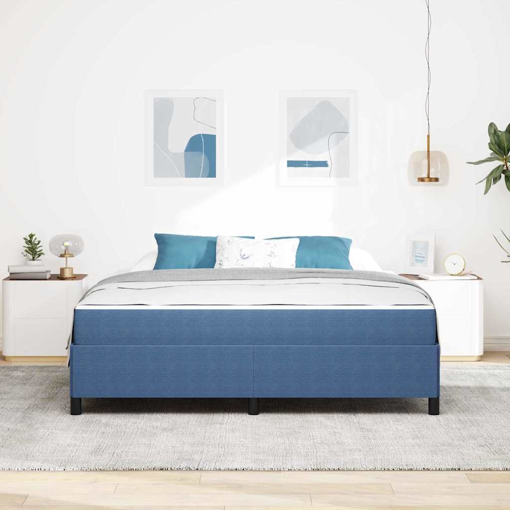 Struttura del letto con materasso Blu 180 x 200 cm Tessuto
