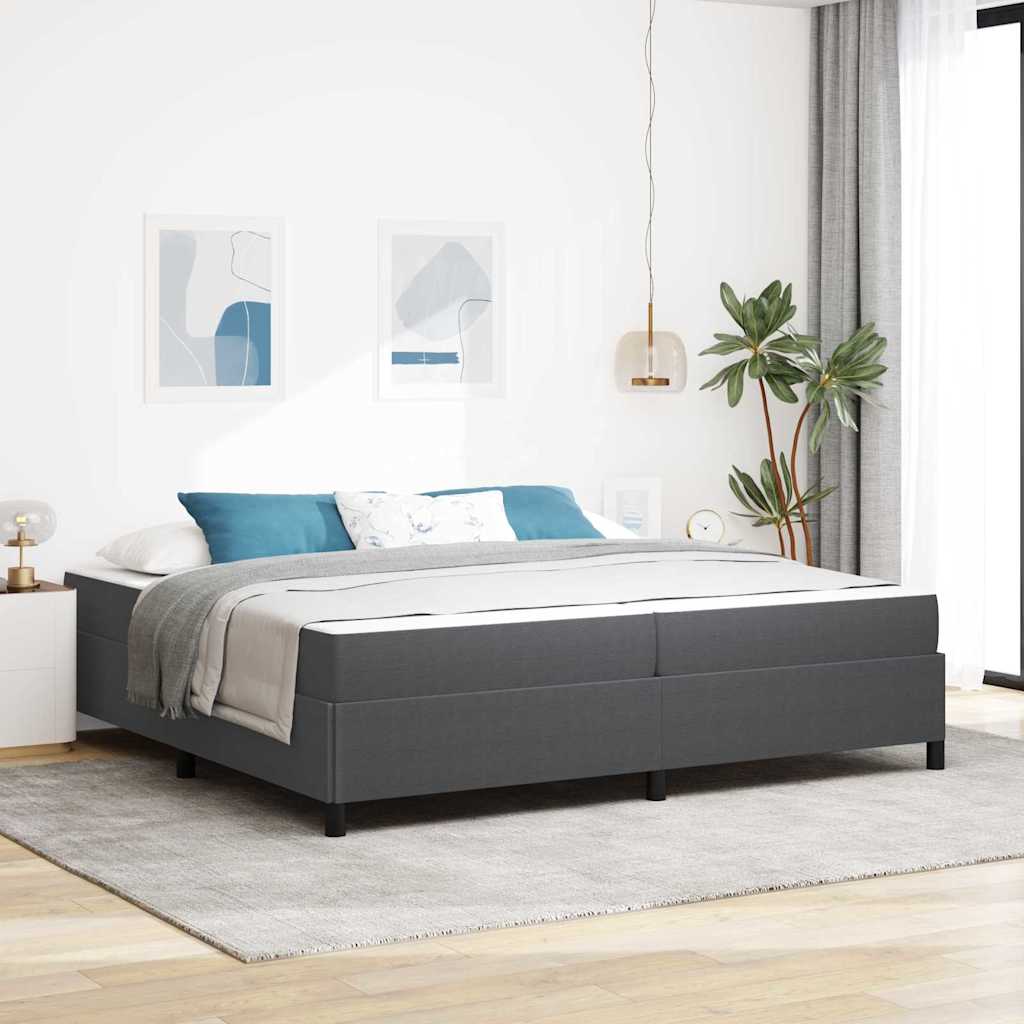 Struttura del letto Grigio scuro 200 x 200 cm Tessuto