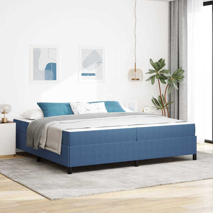 Struttura del letto con materasso Blu 200 x 200 cm Tessuto