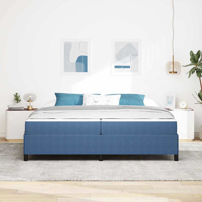 Struttura del letto con materasso Blu 200 x 200 cm Tessuto