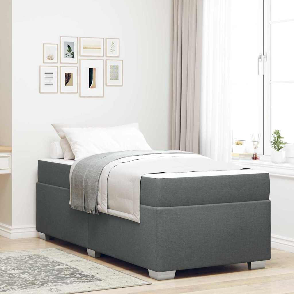 Struttura del letto Grigio scuro 80 x 200 cm Tessuto