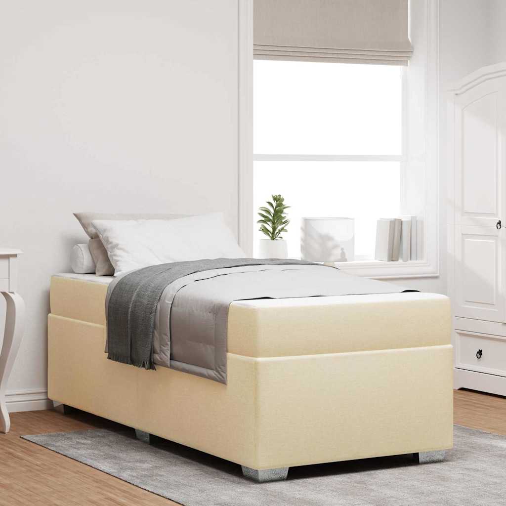 Struttura del letto con materasso Crema 80 x 200 cm Tessuto