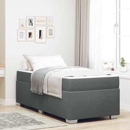 Struttura del letto Grigio scuro 90 x 200 cm Tessuto