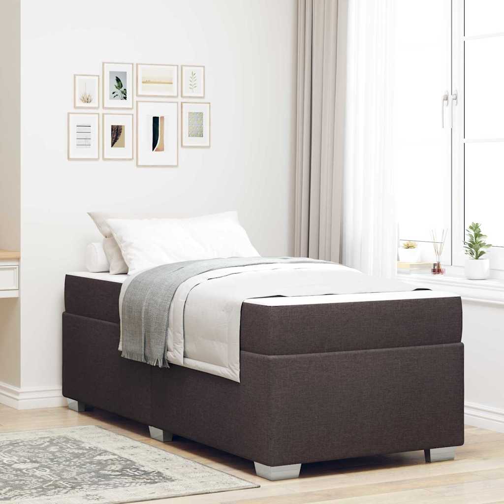 Struttura del letto Marrone Scuro 90 x 200 cm Tessuto