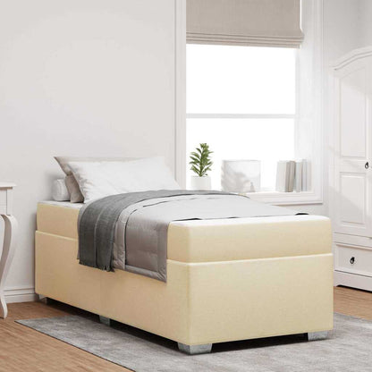 Struttura del letto con materasso Crema 90 x 200 cm Tessuto