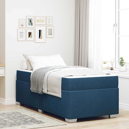 Struttura del letto con materasso Blu 100 x 200 cm Tessuto