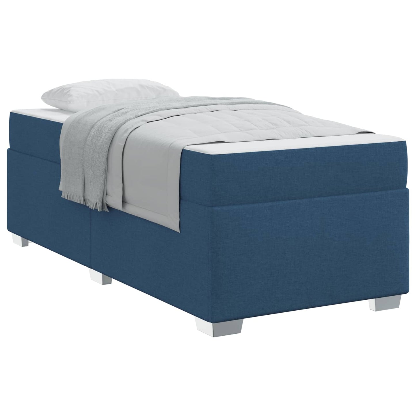 Struttura del letto con materasso Blu 100 x 200 cm Tessuto