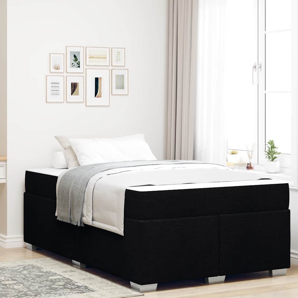 Struttura del letto con materasso Nero 120 x 190 cm Tessuto