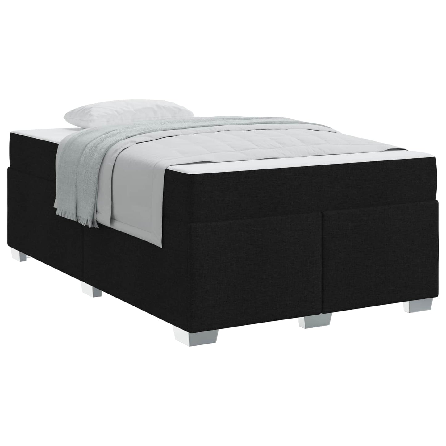 Struttura del letto con materasso Nero 120 x 190 cm Tessuto