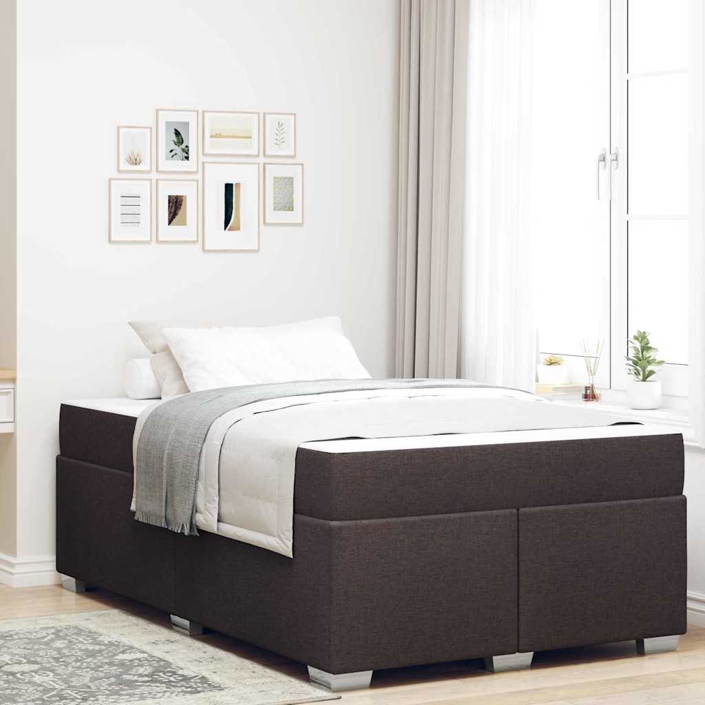 Struttura del letto Marrone Scuro 120 x 190 cm Tessuto