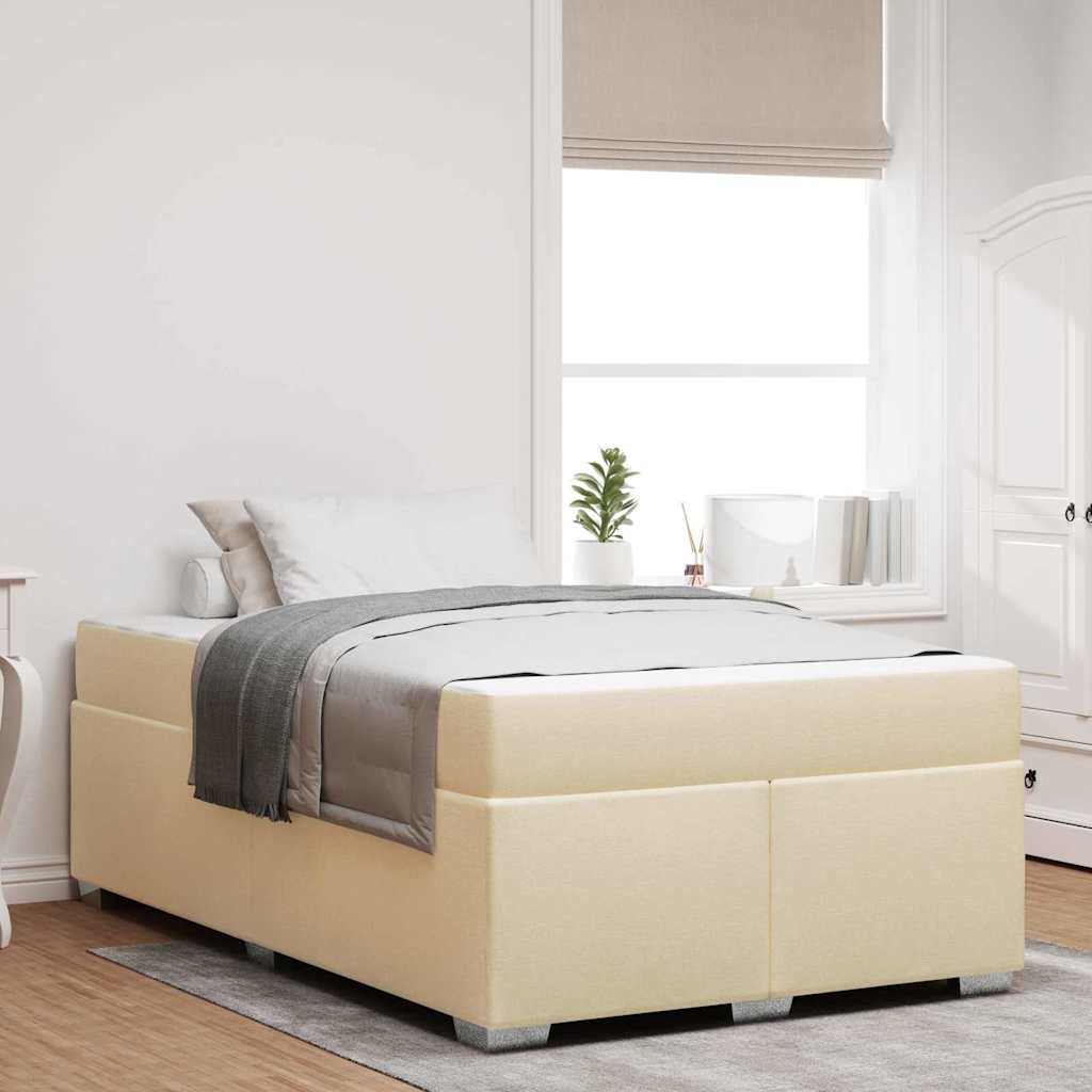 Struttura del letto con materasso Crema 120 x 190 cm Tessuto