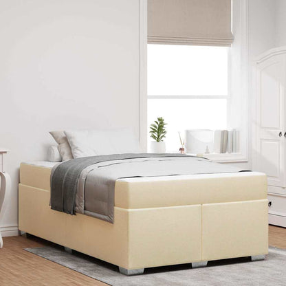 Struttura del letto con materasso Crema 120 x 190 cm Tessuto